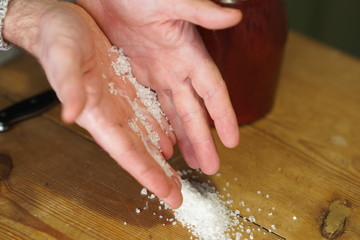 White salt for cooking