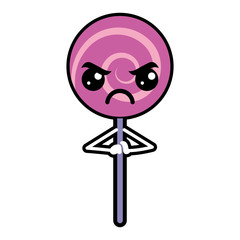 cartoon round lollipop swirl kawaii character vector illustration