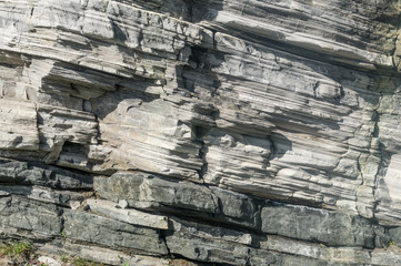 Layered rocks on the island of Mageroya, Finnmark, Norway