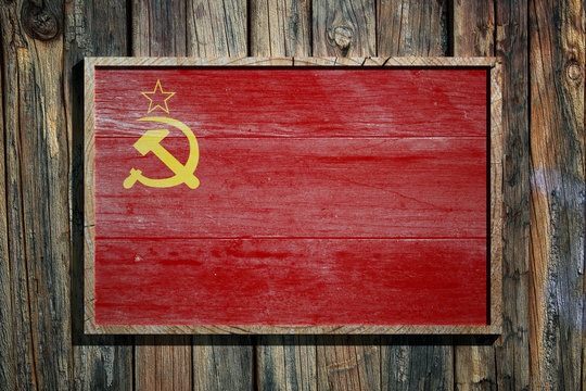 Wooden Soviet Union flag