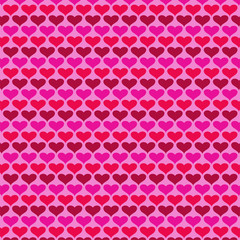 Simple valentines day heart vector background pattern on pink