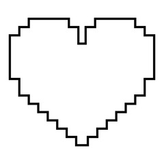 Fototapeta premium pixelated heart love romantic icon vector illustration linear design