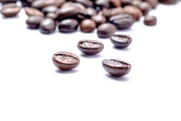 Coffee beans isolated on white background