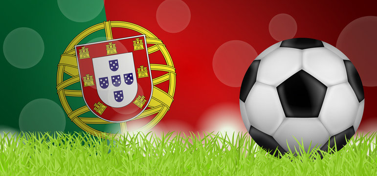 Fußballwiese - Flagge von Portugal