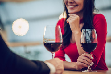 Romantic couple in restaurant