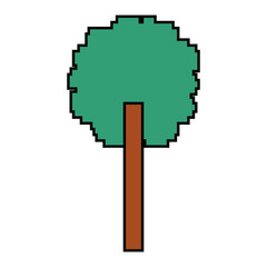 tree pixel foliage ecology design vector illustration