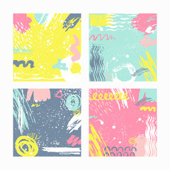 Trendy set os brush strokes card.