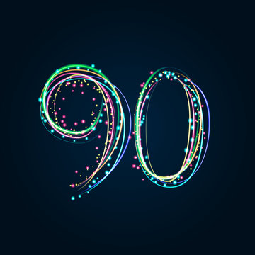 Neon Light Painting – Number 90