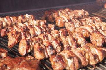 The meat is grilled.
