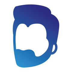 young man head avatar character vector illustration design