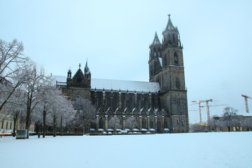 Magdburger Dom im Winter