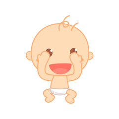 Baby play peek a boo. Cute baby milestone.