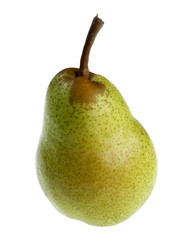 green pear on white background
