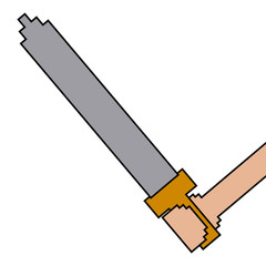 pixelated hand holding sword weapon video game vector illustration