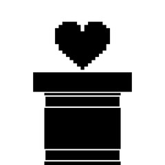 heart love life video game vector illustration black and white design