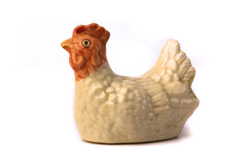 Ceramic Chicken souvenir  on white background