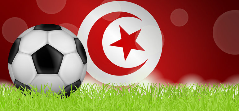 Fußballwiese - Flagge von Tunesien