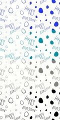 Happy Easter - Set of 8 background texture patterns. Black, grey, petrol and blue on white.