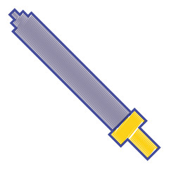 pixel sword weapon warrior battle vector illustration