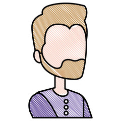 young man avatar character vector illustration design
