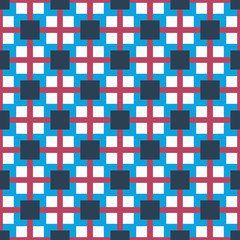 Fabric print. Geometric pattern in repeat. Seamless background, mosaic ornament, ethnic style.