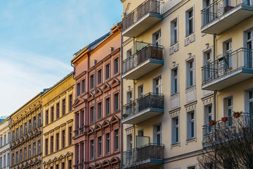 Fototapeta na wymiar colorful and luxury apartment houses at berlin