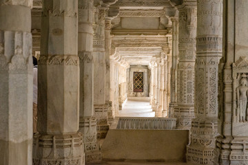 columns in Jain Temple of Ranakpur, Rajasthan