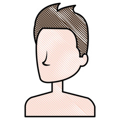 young man shirtless avatar character vector illustration design