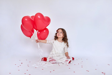 Girl with balloons