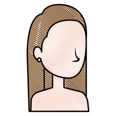 beautiful woman shirtless avatar character vector illustration design