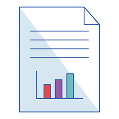 paper document with statistics vector illustration design