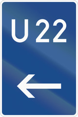 German direction sign for Motorway by-pass route