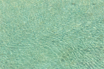 Green swimming pool rippled water detail