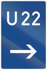 German direction sign for Motorway by-pass route