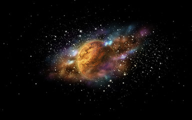 Obraz na płótnie Canvas planet and stars in space