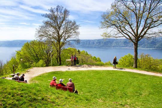 Aussicht vom Haldenhof auf den Bodensee