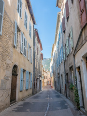 Fototapeta na wymiar Buildings and architecture in Die city, country small town in France