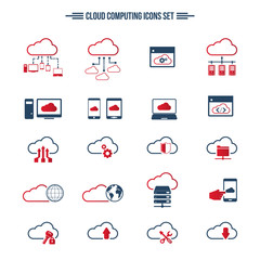 Cloud Computing icon set. Editable vector icons. Can be used for any project.