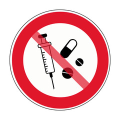 Drogen / Medikamente / Spritze / Verbot Schild