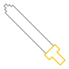 pixel sword weapon warrior battle vector illustration line color design