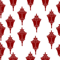Seamless pattern of red lanterns