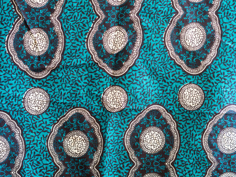 Colorful African fabric form Tanzania