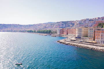 Naklejka premium Naples and Vesuvius volcano, Italy