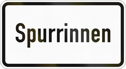 Supplementary road sign used in Germany - Lane grooves