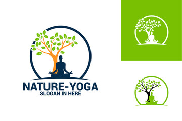 Nature Yoga Logo Template Design Vector, Emblem, Design Concept, Creative Symbol, Icon