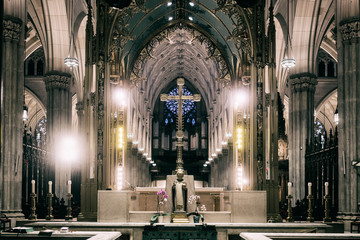church interior in new york.