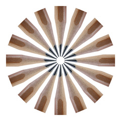 Pencils on the white background