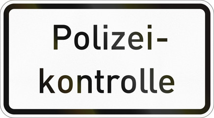 Supplementary road sign used in Germany - Police check