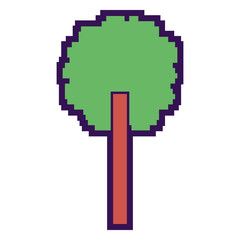 Obraz premium tree pixel foliage ecology design vector illustration