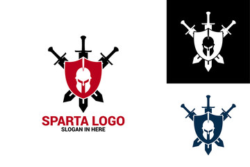 Spartan Warrior Logo Template Design Vector, Emblem, Design Concept, Creative Symbol, Icon - obrazy, fototapety, plakaty